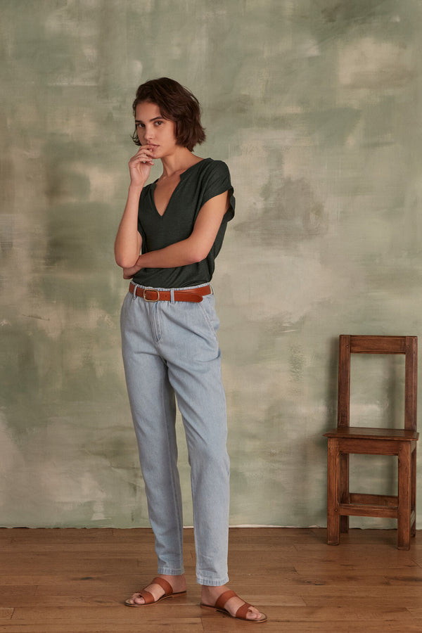 SABIL PURE BLEACHED CHINO TROUSERS