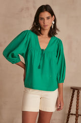 CLOTILDE GREEN BLOUSE