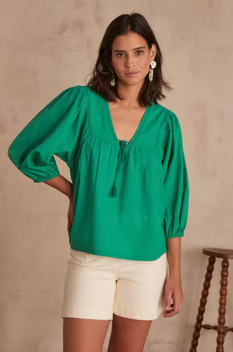 CLOTILDE GREEN BLOUSE