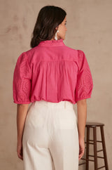 CALINA PINK BORDERIE ANGLAISE BLOUSE