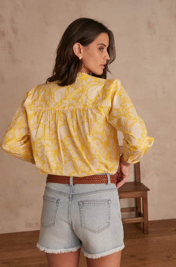 CAREN YELLOW PRINTED BLOUSE