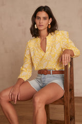 CAREN YELLOW PRINTED BLOUSE