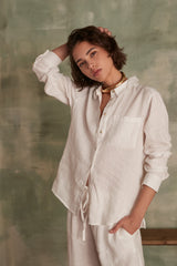 THOMAS IVORY LINEN SHIRT