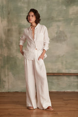 THOMAS IVORY LINEN SHIRT