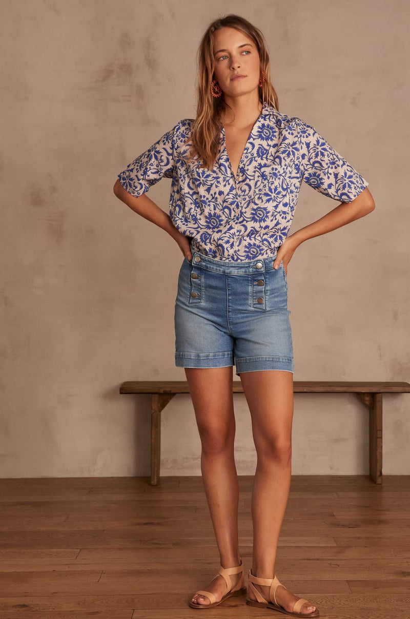 MICKY STONEWASH DENIM DECK SHORTS