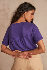 DETROIT PURPLE LINEN T-SHIRT