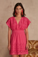 ANGELICA PINK EMBROIDERED DRESS