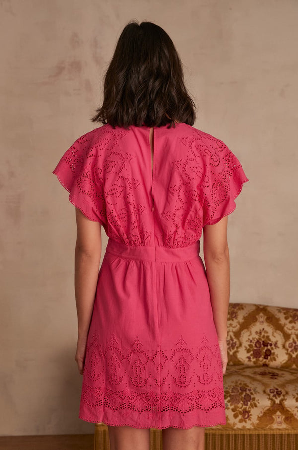 ANGELICA PINK EMBROIDERED DRESS