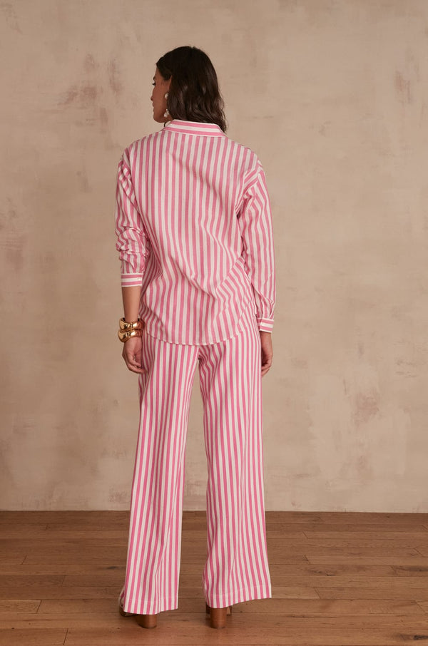 PRUNE PINK STRIPED TROUSERS