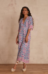 AFIDA PAISLEY PRINT LONG DRESS