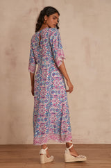 AFIDA PAISLEY PRINT LONG DRESS