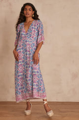 AFIDA PAISLEY PRINT LONG DRESS