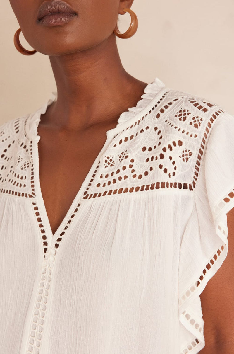 CINDY IVORY EMBROIDERED BLOUSE