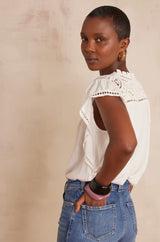 CINDY IVORY EMBROIDERED BLOUSE