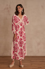 ALESA PINK PRINTED MAXI DRESS