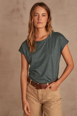 DIANA GREEN MOTTLED T-SHIRT