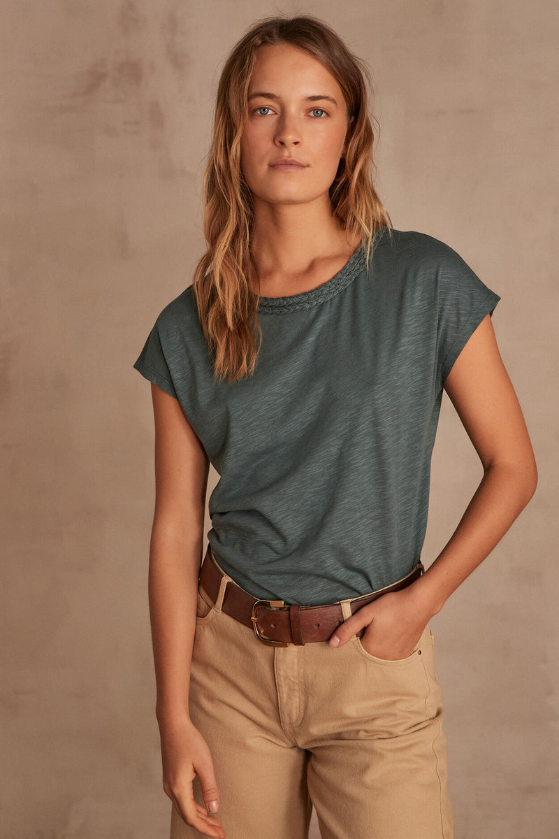 DIANA GREEN MOTTLED T-SHIRT