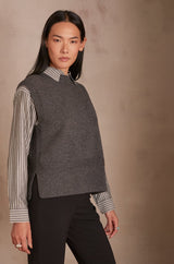 COSTA GREY SLEEVELESS JUMPER