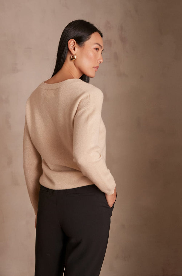 ADELIE BIS BEIGE SPARKLING CASHMERE JUMPER