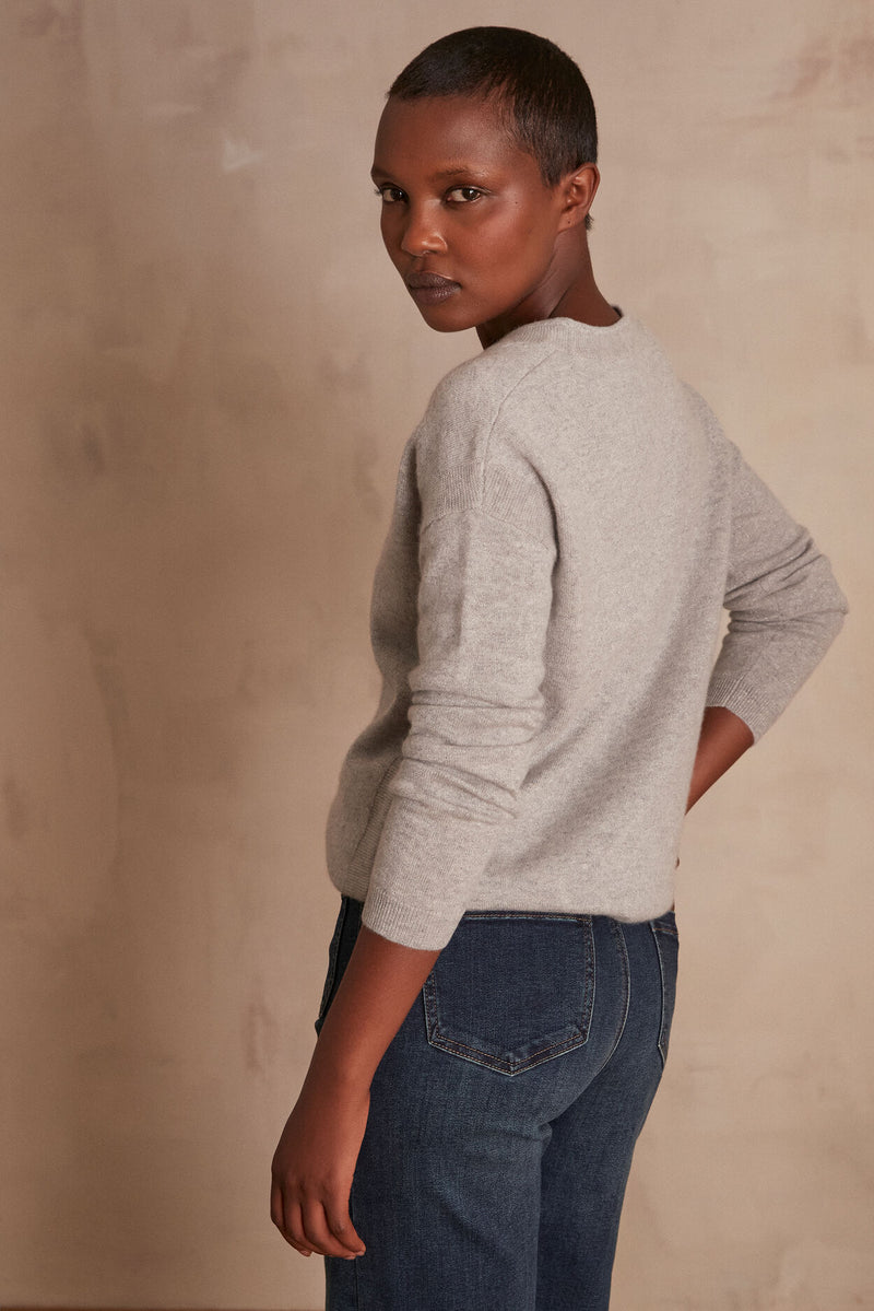 ADELIE BIS GREY SPARKLING CASHMERE JUMPER