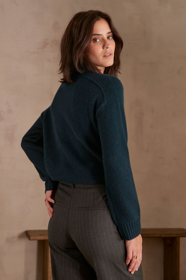 CHARLES DARK TEAL CASHMERE JUMPER