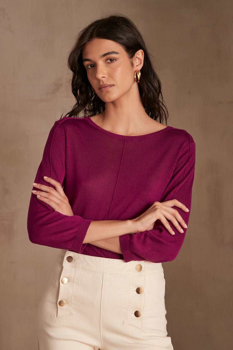 CARLY FUSCHIA LIGHTWEIGHT JUMPER