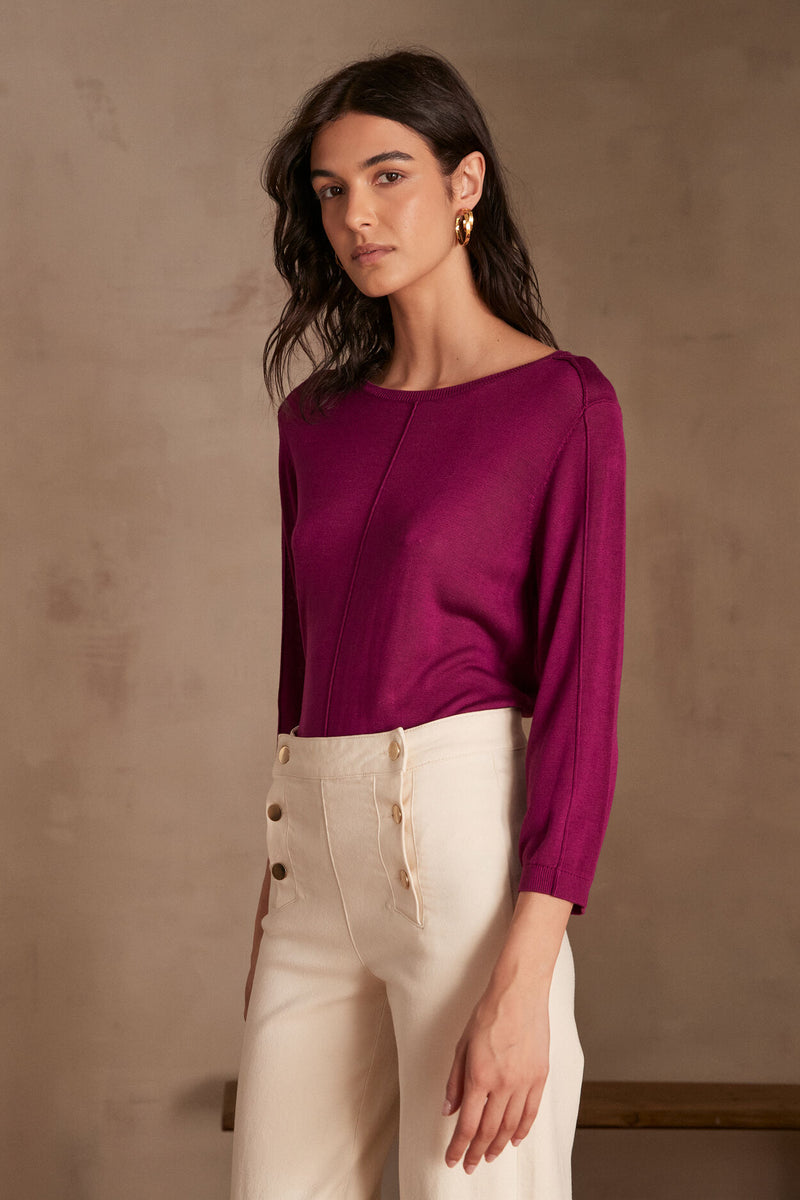 CARLY FUSCHIA LIGHTWEIGHT JUMPER