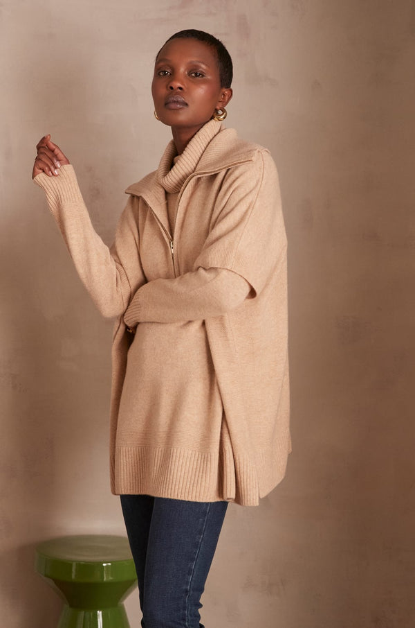 CAMERON BEIGE PONCHO