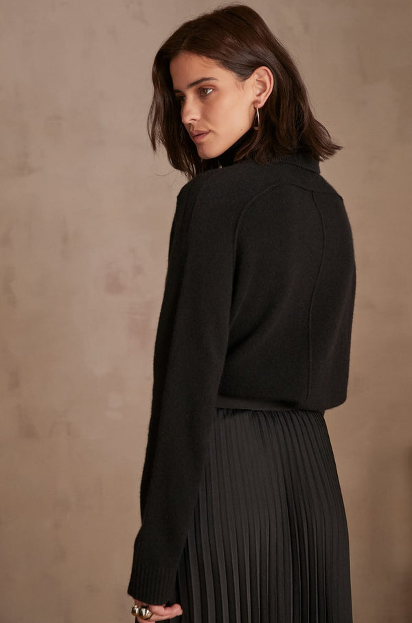 CELESTIN BLACK WOOL TURTLENECK