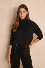 CELESTIN BLACK TURTLENECK WOOL JUMPER