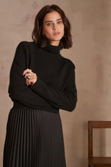 CELESTIN BLACK WOOL TURTLENECK