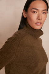 CELESTIN OLIVE WOOL TURTLENECK