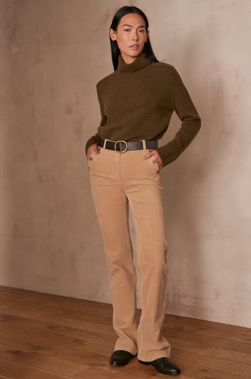 CELESTIN OLIVE WOOL TURTLENECK