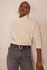 CELESTIN BEIGE TURTLENECK WOOL JUMPER