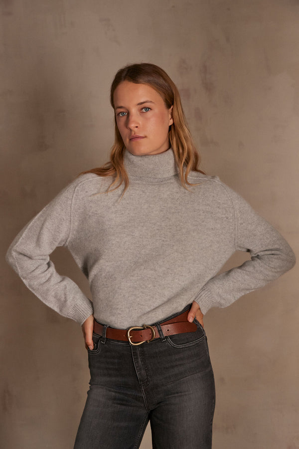 CELESTIN GREY WOOL TURTLENECK