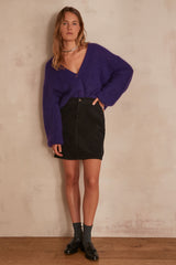 CHELTON PURPLE KNITTED CARDIGAN