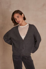 CHELTON GREY KNITTED CARDIGAN