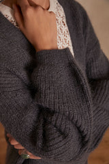 CHELTON GREY KNITTED CARDIGAN