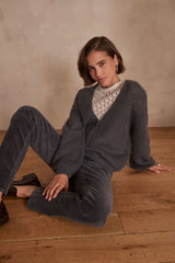 CHELTON GREY KNITTED CARDIGAN