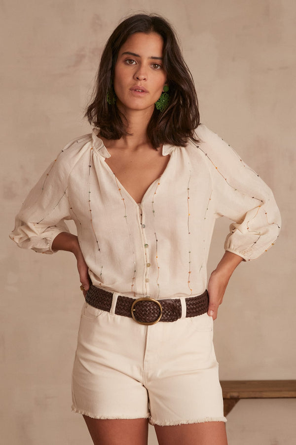 BLANCA COLORED EMBROIDERY BLOUSE