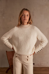 CLARCK CREAM BUTTONNED SLEEVE JUMPER