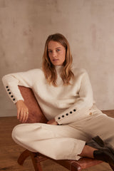 CLARCK CREAM BUTTONNED SLEEVE JUMPER