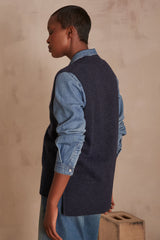 ARISTIDE FADED BLUE SLEEVELESS JUMPER