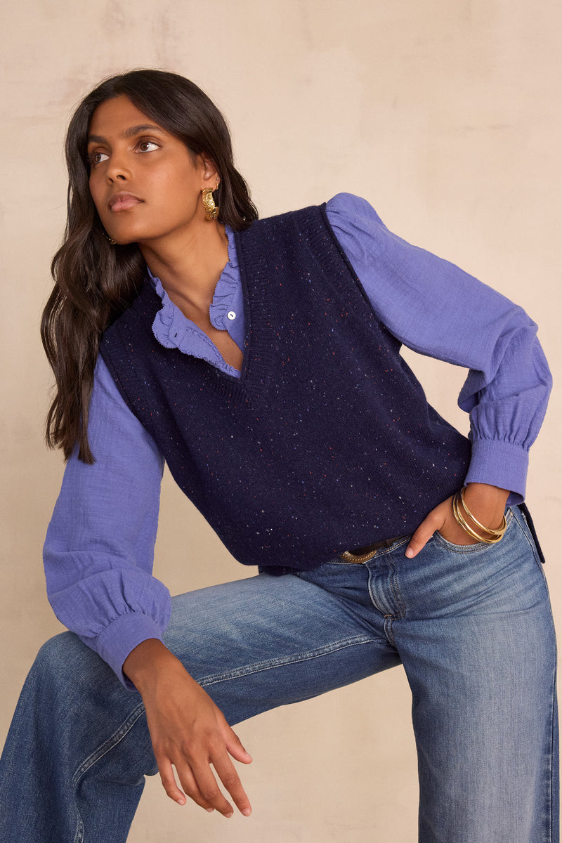 BROOKE LAVENDER EMBROIDERED BLOUSE