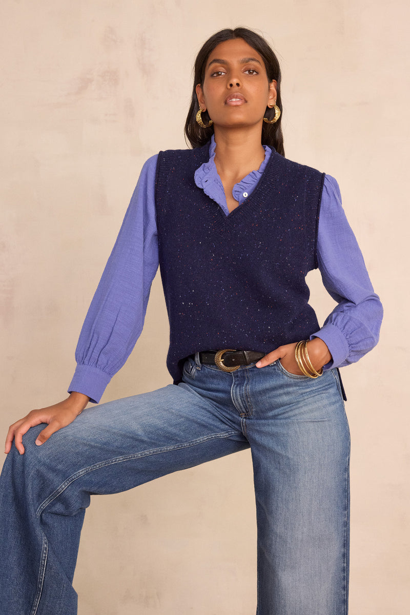 BROOKE LAVENDER EMBROIDERED BLOUSE