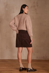 BILLIE DARK BROWN CORDUROY SKIRT