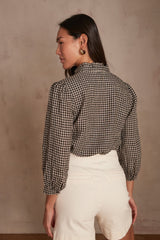 BELLA GINGHAM LINEN BLOUSE