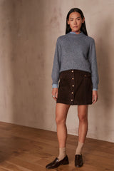 ESTELLE CHOCOLATE SUEDE SKIRT