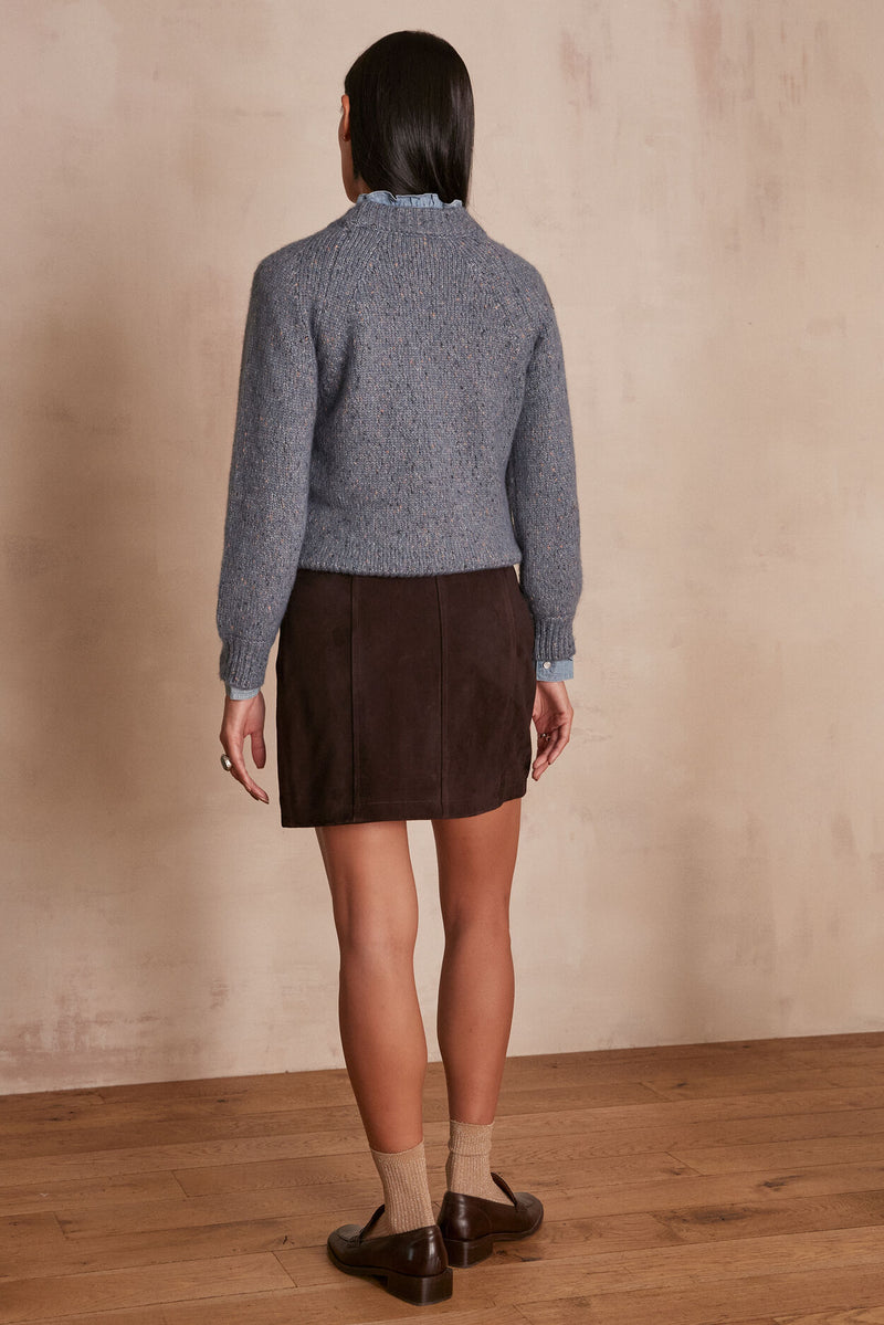 ESTELLE CHOCOLATE SUEDE SKIRT