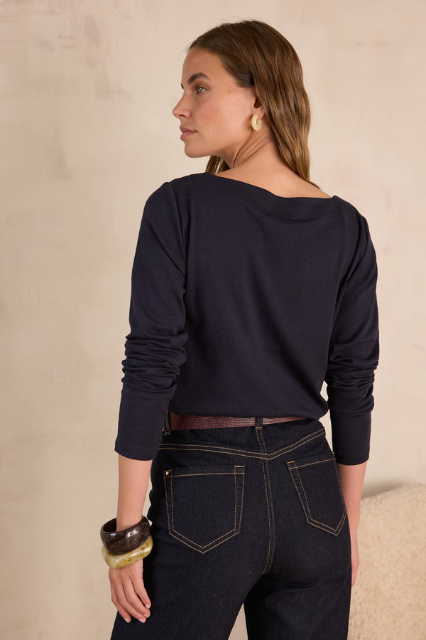 TANGUY NAVY BOATNECK T-SHIRT